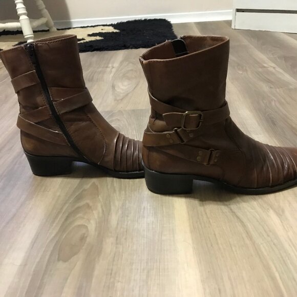 Marc Ladies Brown Leather Boots Size 37 - Picture 5 of 6